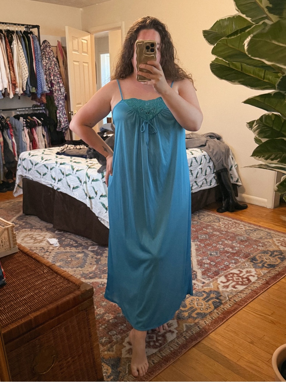 Vintage Spotlight blue maxi slip dress